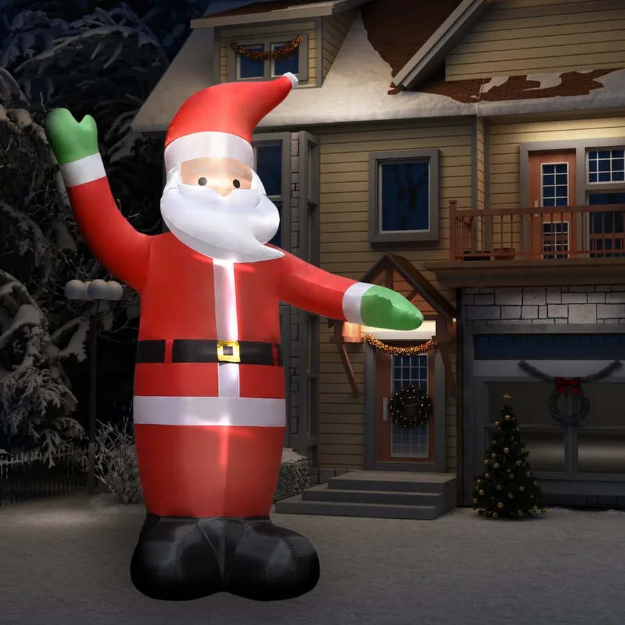 Père Noël gonflable avec LED Décoration de Noël IP44 4,5 m