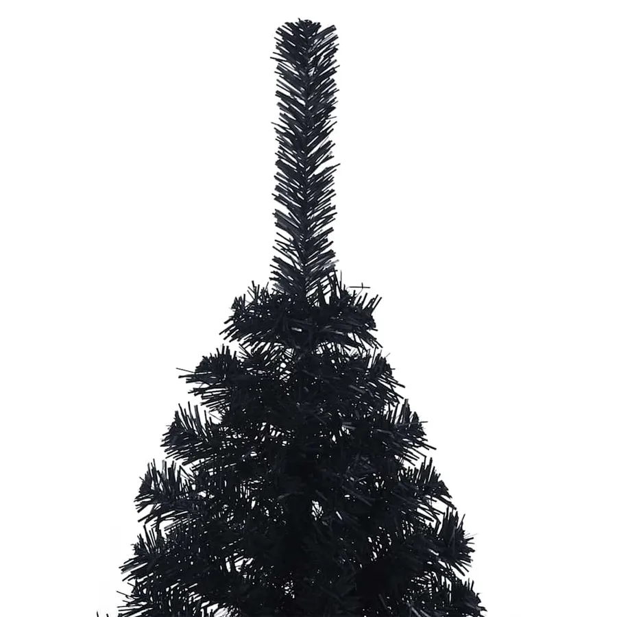 Sapin de Noël artificiel pré-éclairé Noir 150 cm PVC - 12