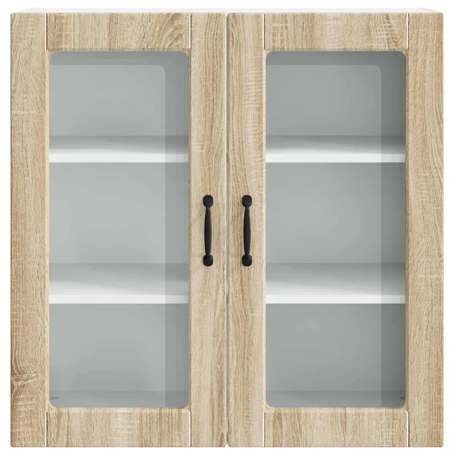 Cabinet en verre mural PORTO Chêne Sonoma 80 x 31 x 80 cm - 6