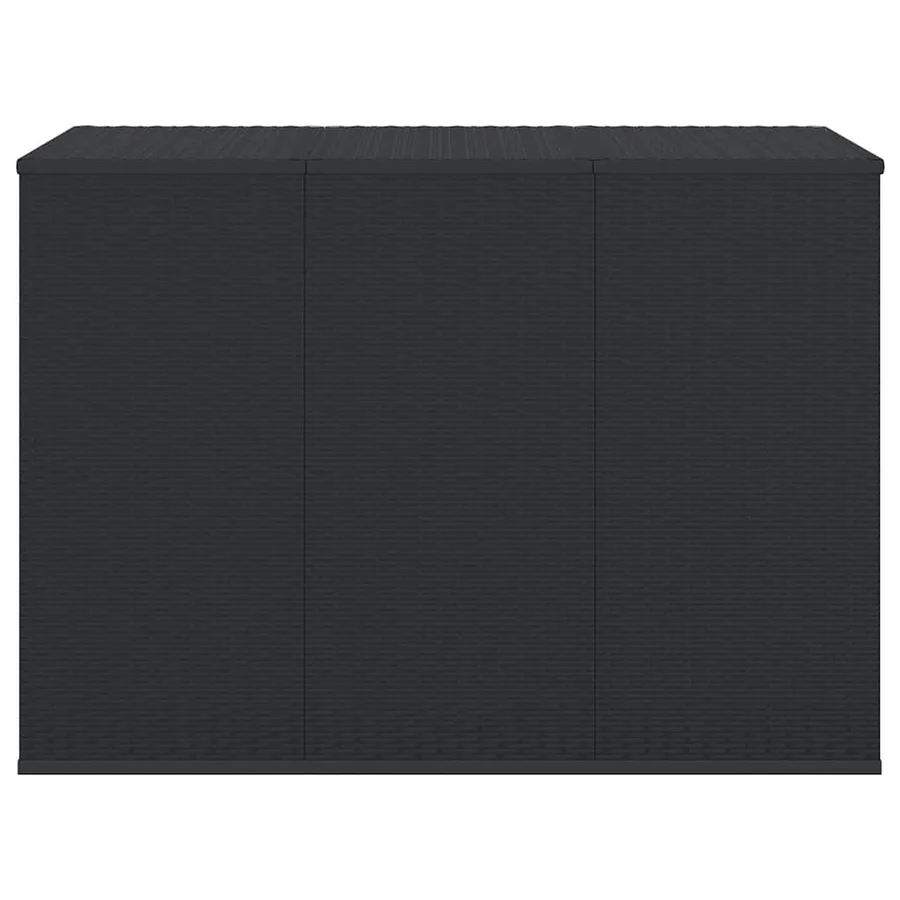 Boîte à coussins de jardin Résine tressée 145x100x103 cm Noir - 2