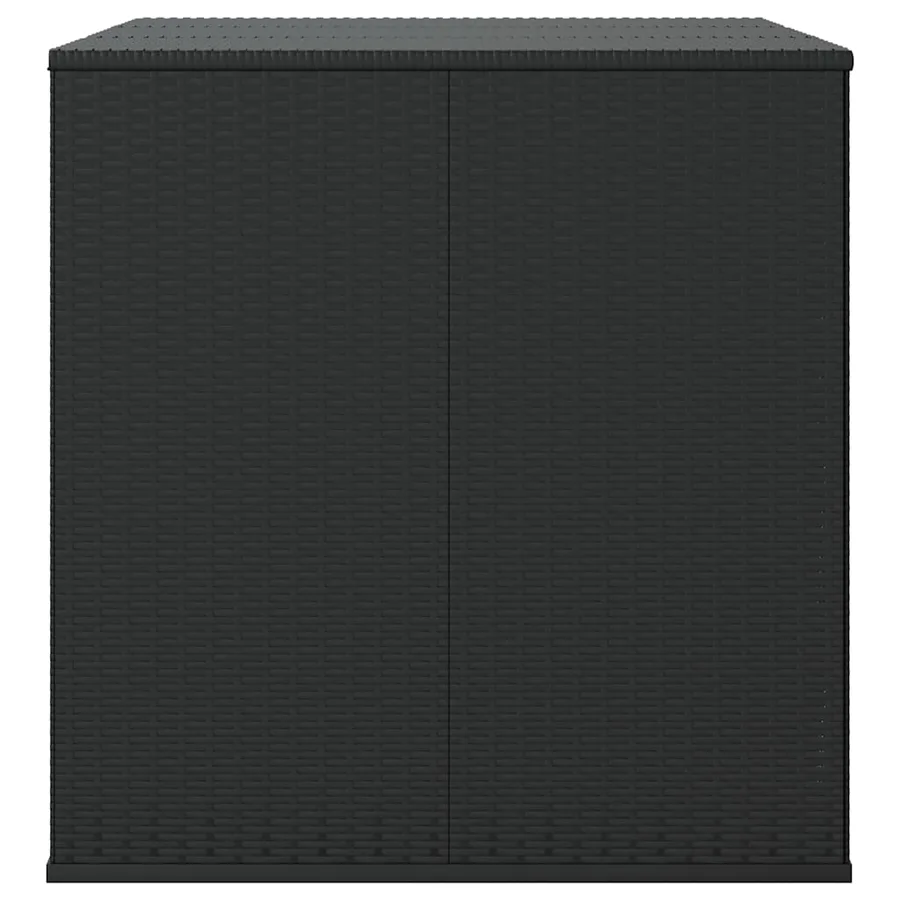 Boîte à coussins de jardin Résine tressée 145x100x103 cm Noir - 5