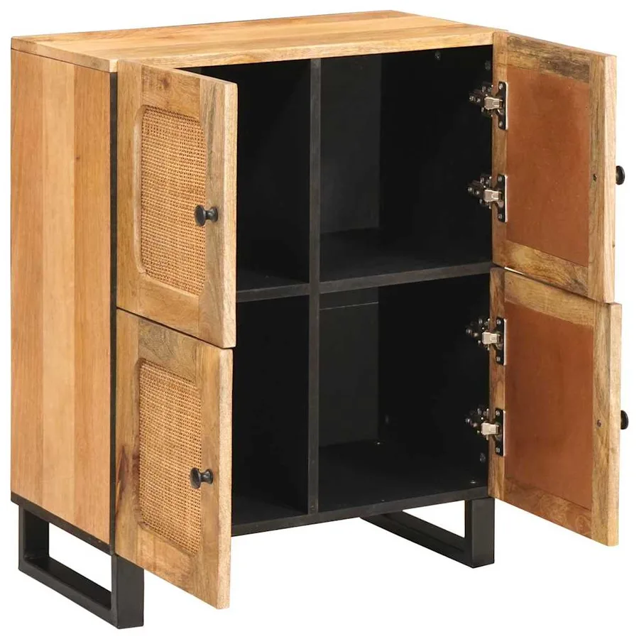 Buffet avec porte Marron 60 x 33 x 75 cm Bois de mangue massif - 2