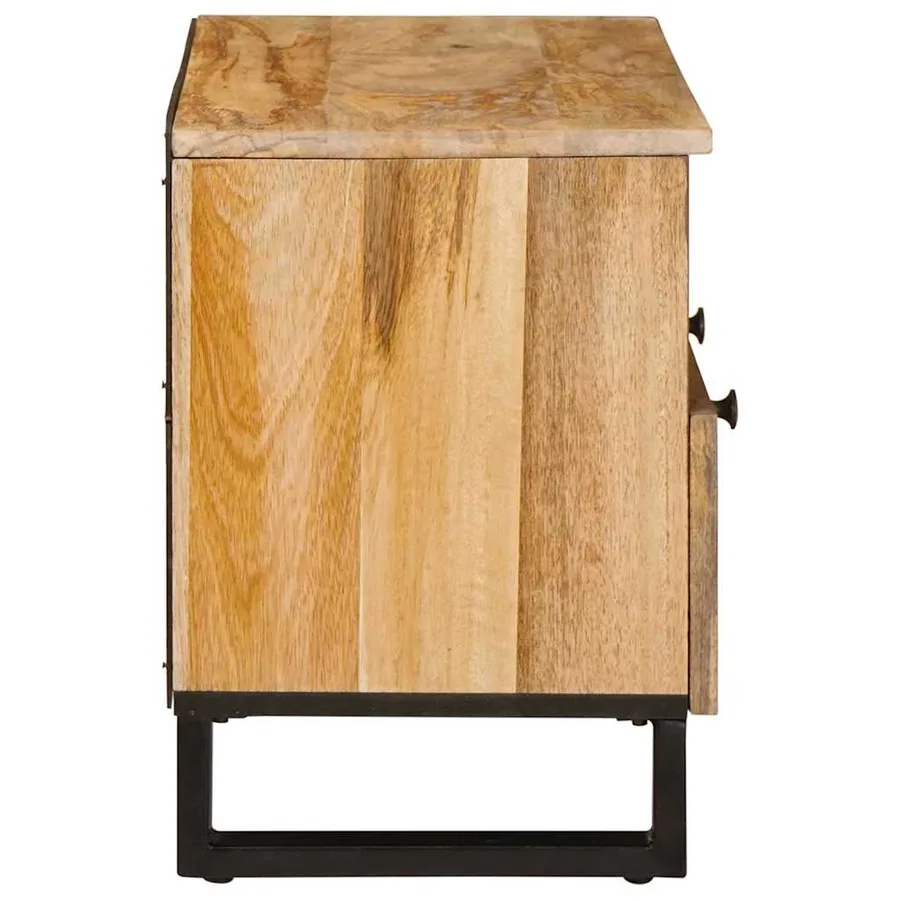 Meuble TV Marron 70 x 33 x 46 cm Bois de mangue massif - 4