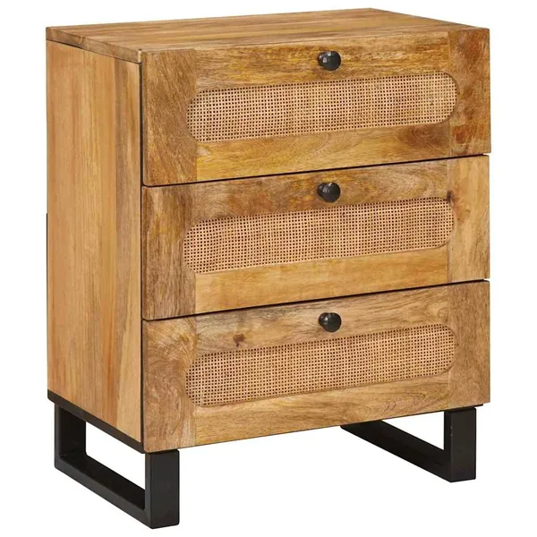 Cabinet de chevet Naturel 50 x 33 x 62 cm Bois de mangue massif
