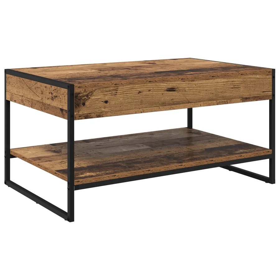 Table basse Bois Ancien 80 x 50 x 40 cm Bois d'ingénierie - 2