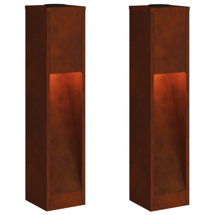 Lumière de Chemin LED Solaire 2 pcs Blanc chaud 18 x 18 x 80 cm - 2