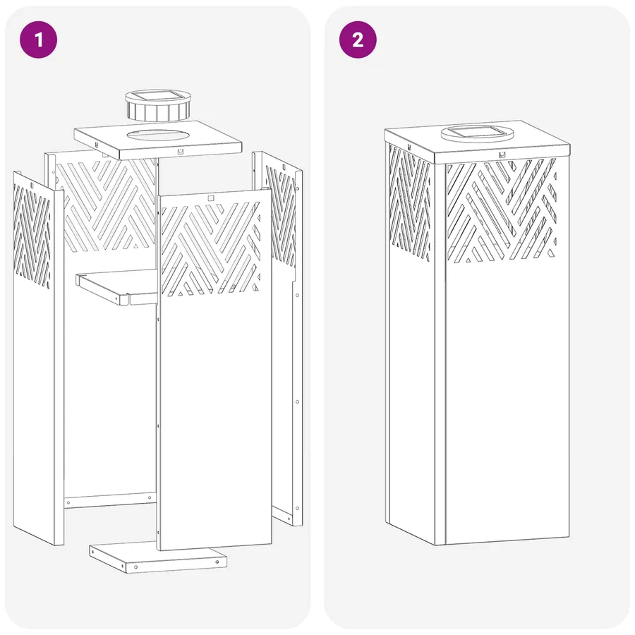 Lumière de chemin LED solaire 2 pcs Blanc chaud 18 x 18 x 50 cm - 15