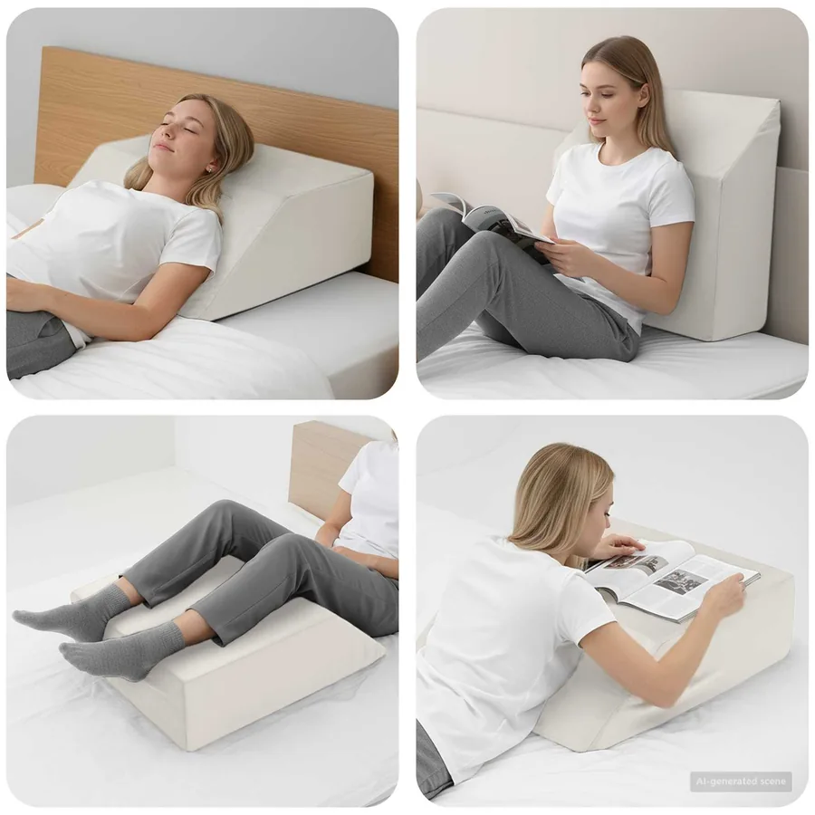 Coussin pour les jambes Uni Blanc 63 x 52 x 19,5 cm Mousse PU
