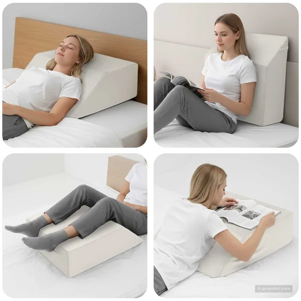 Coussin pour les jambes Uni Blanc 63 x 52 x 19,5 cm Mousse PU