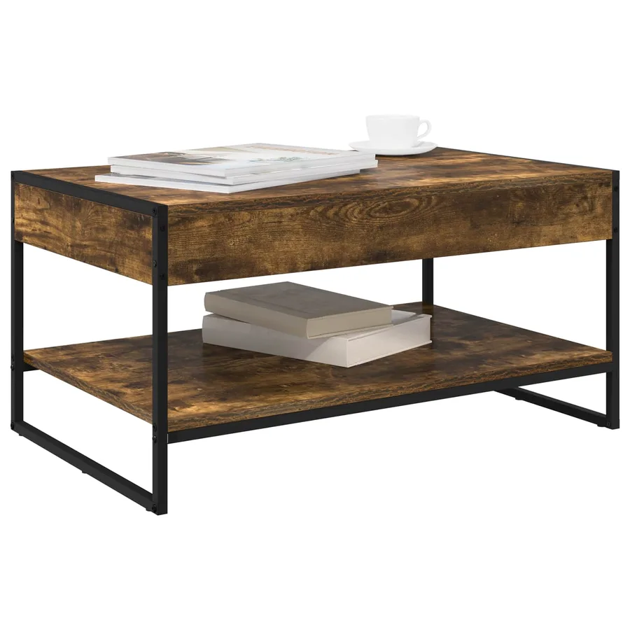 Table basse Chêne Fumé 80 x 50 x 40 cm Bois d'ingénierie - 3