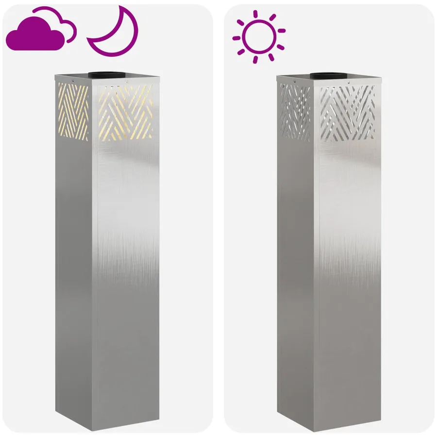 Lumière de chemin LED solaire 2 pcs Blanc chaud 18 x 18 x 80 cm - 13