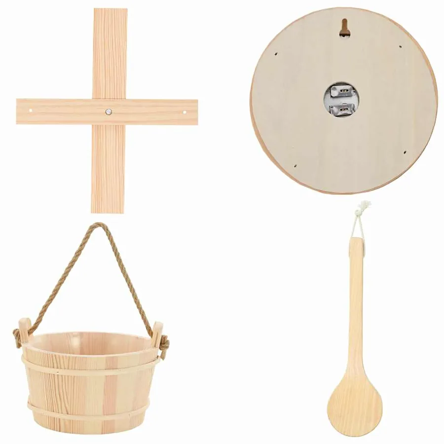 Ensemble d'accessoires de sauna 4 pcs Marron - 10