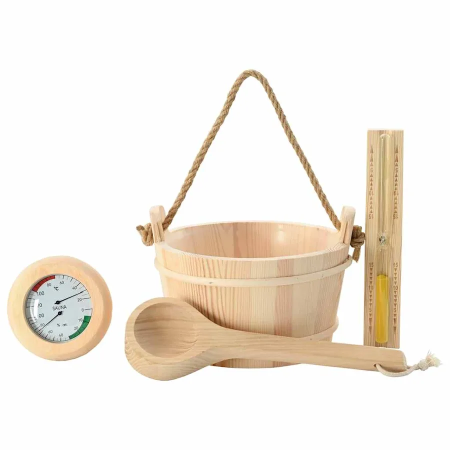 Ensemble d'accessoires de sauna 4 pcs Marron - 2