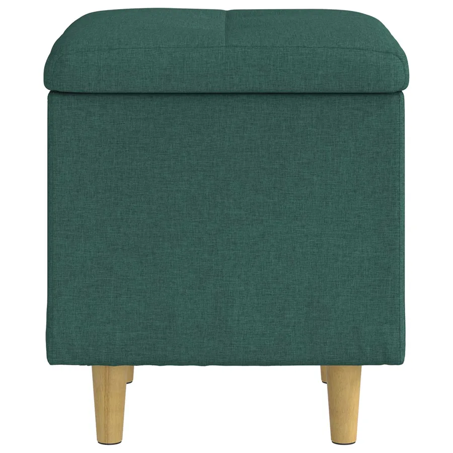 Pouf de rangement avec coussin Vert foncé 40 x 40 x 45 cm tissu - 5