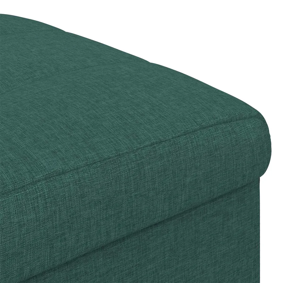 Pouf de rangement avec coussin Vert foncé 40 x 40 x 45 cm tissu - 7
