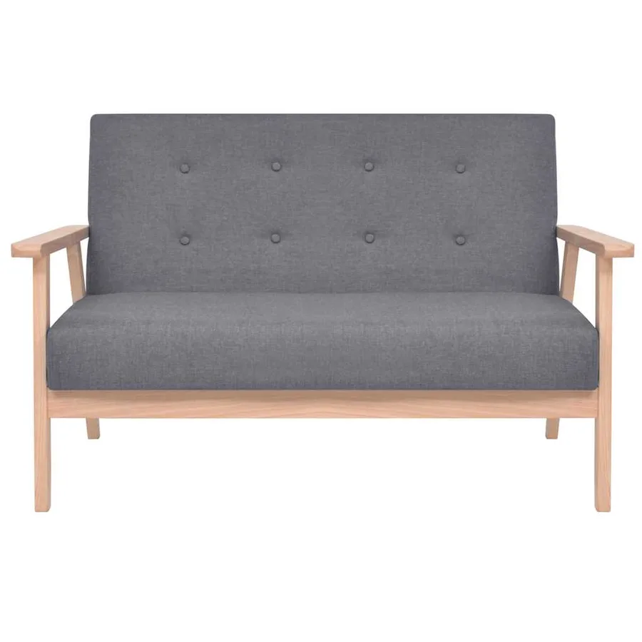 Canapé à 2 places Tissu Gris foncé - 2