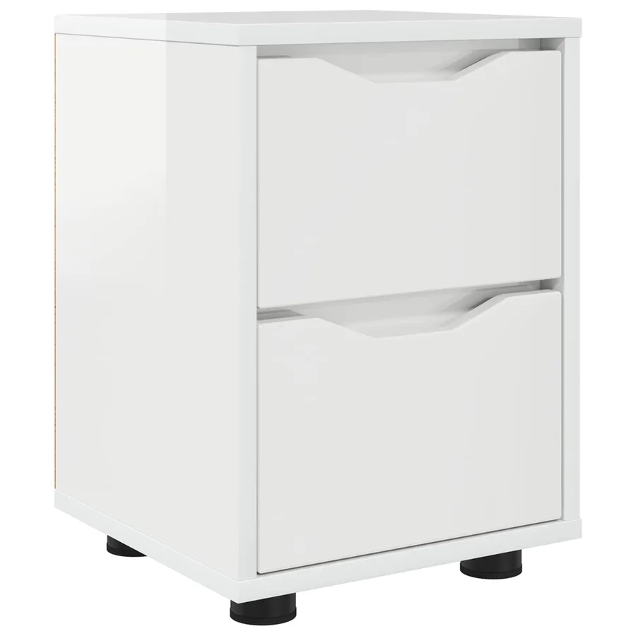 Table de chevet avec tiroir Blanc brillant 30,5 x 30 x 43 cm - 2