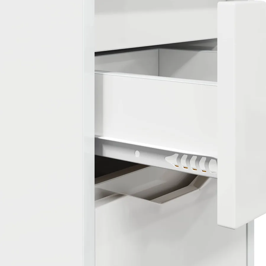 Table de chevet avec tiroir Blanc brillant 30,5 x 30 x 43 cm - 9