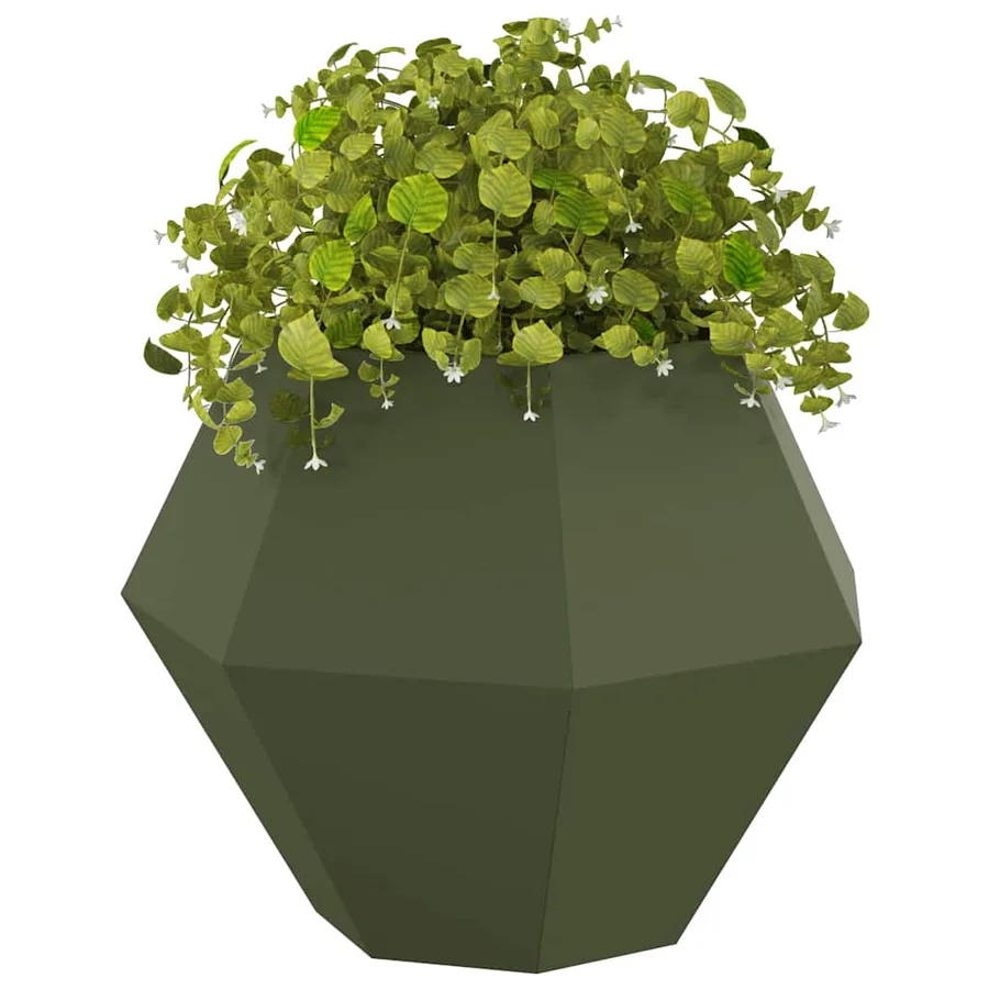 Jardinière 2 pc Vert olive 75 x 75 x 60 cm Acier - 3