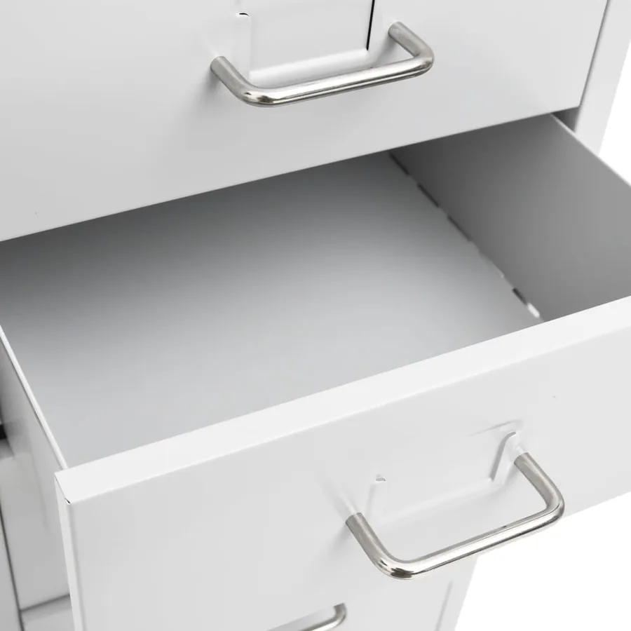 Classeur mobile Gris 28x41x109 cm Métal - 6