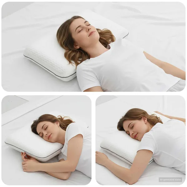Coussin de sommeil Uni Blanc 30 x 50 x 9 cm Mousse de Gel