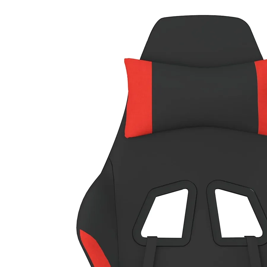 Chaise de jeu de massage avec repose-pied Noir et rouge Tissu - 10