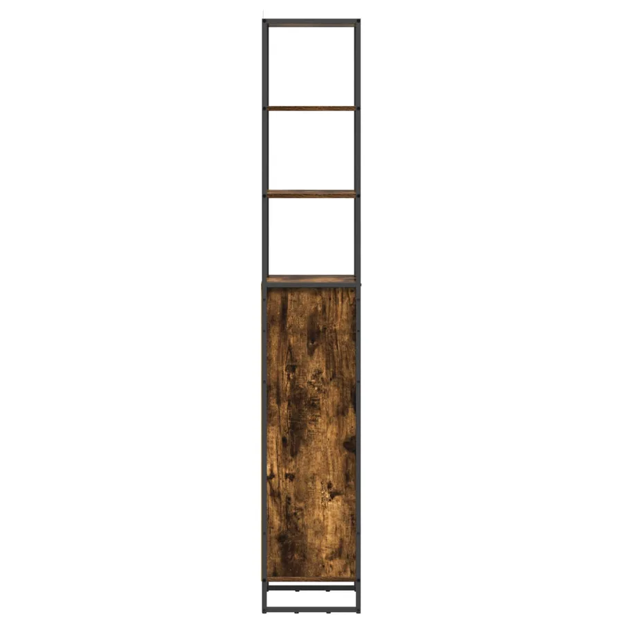 Cabinet de salle de bain avec porte Chêne Fumé 40 x 30 x 180 cm - 6