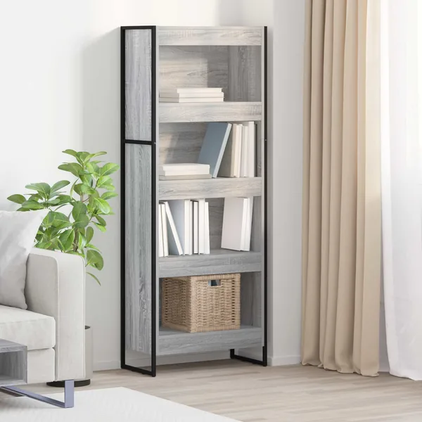 Bibliothèque Gris Sonoma 60 x 30 x 155 cm Bois d'ingénierie