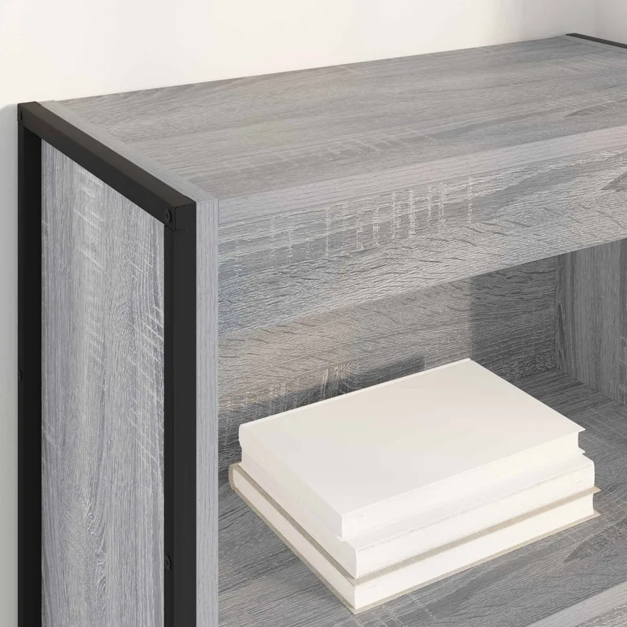 Bibliothèque Gris Sonoma 60 x 30 x 155 cm Bois d'ingénierie - 4