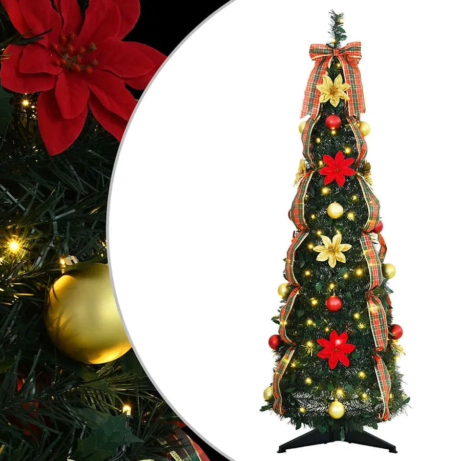 Sapin de Noël artificiel avec 50 LED Vert 125 cm PVC - 2