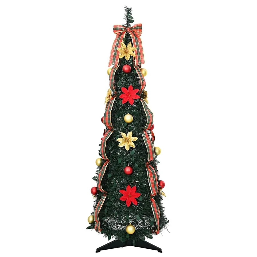 Sapin de Noël artificiel avec 50 LED Vert 125 cm PVC - 4