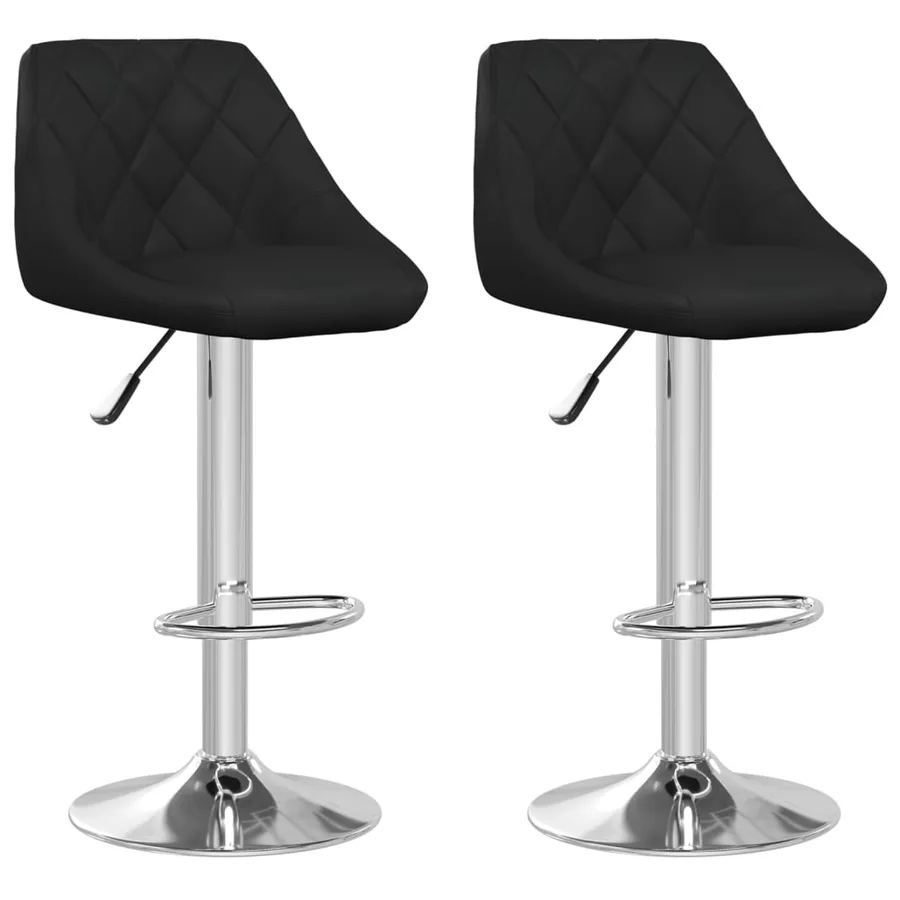 Tabourets de bar lot de 2 noir similicuir - 2
