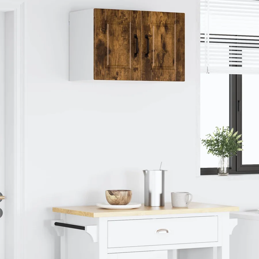 Meuble mural PORTO Chêne fumé 60 x 31 x 40 cm Bois d'ingénierie - 4