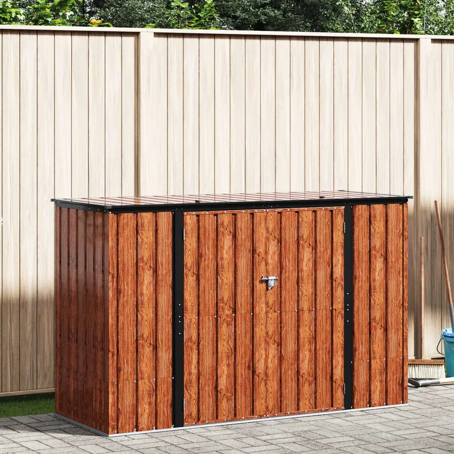 Boîte de Rangement de Jardin Marron 214 x 82 x 132 cm Acier