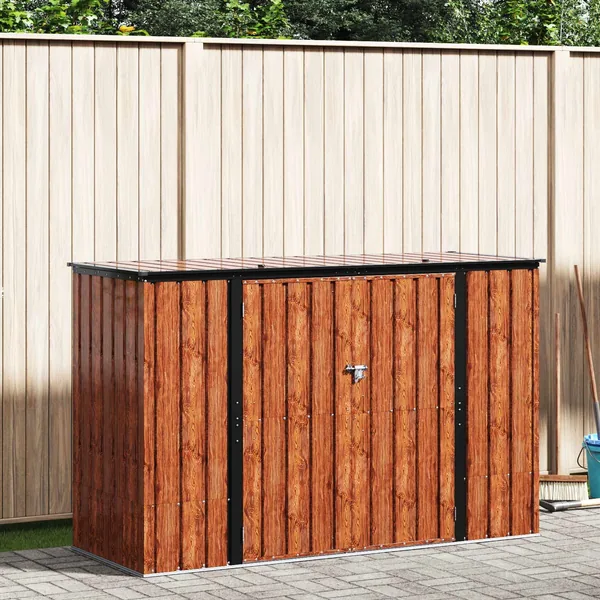 Boîte de Rangement de Jardin Marron 214 x 82 x 132 cm Acier