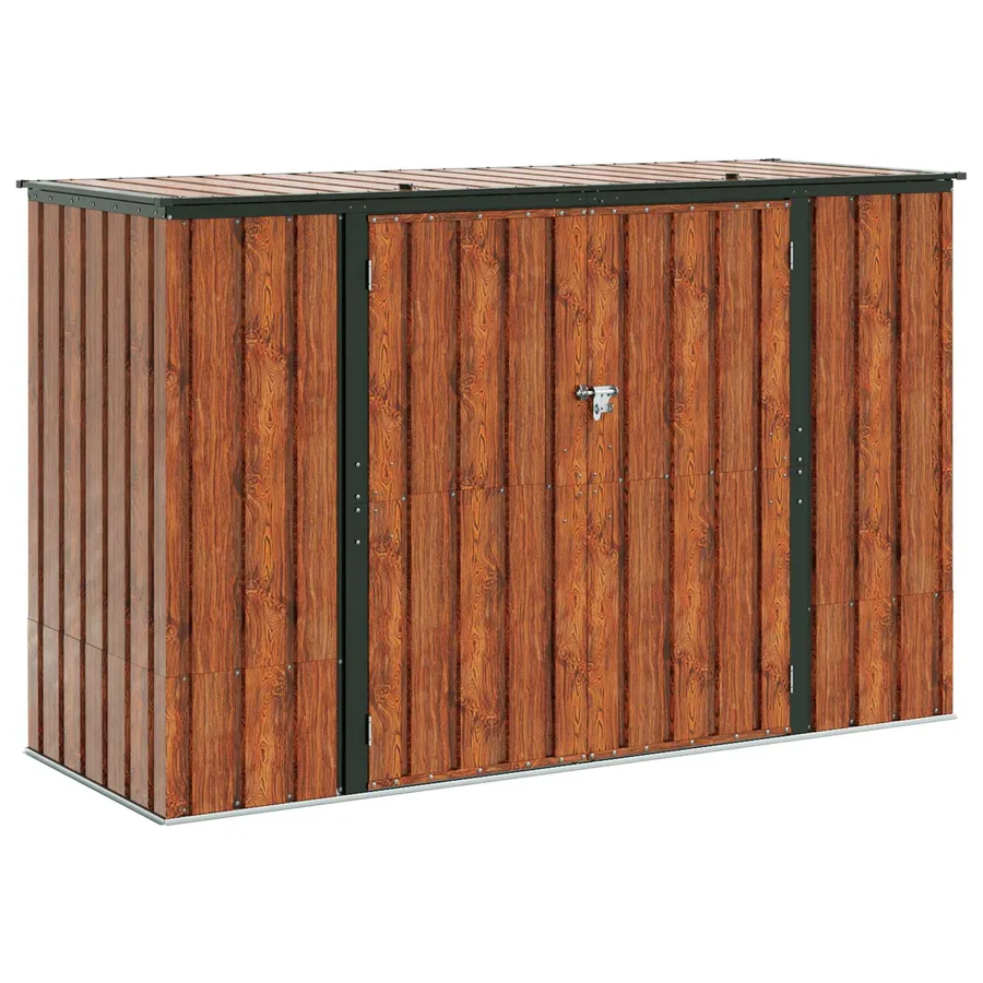 Boîte de Rangement de Jardin Marron 214 x 82 x 132 cm Acier - 2