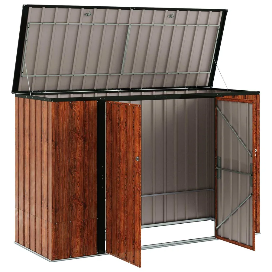 Boîte de Rangement de Jardin Marron 214 x 82 x 132 cm Acier - 6