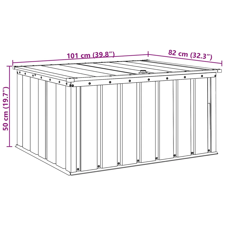 Boîte de Rangement de Jardin Noir 101 x 82 x 50 cm Acier - 13