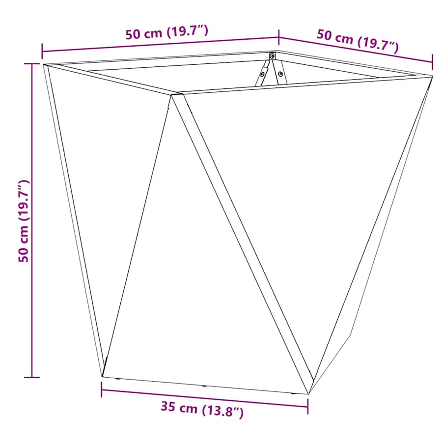 Jardinière 2 pc Anthracite 50 x 50 x 50 cm Acier - 11