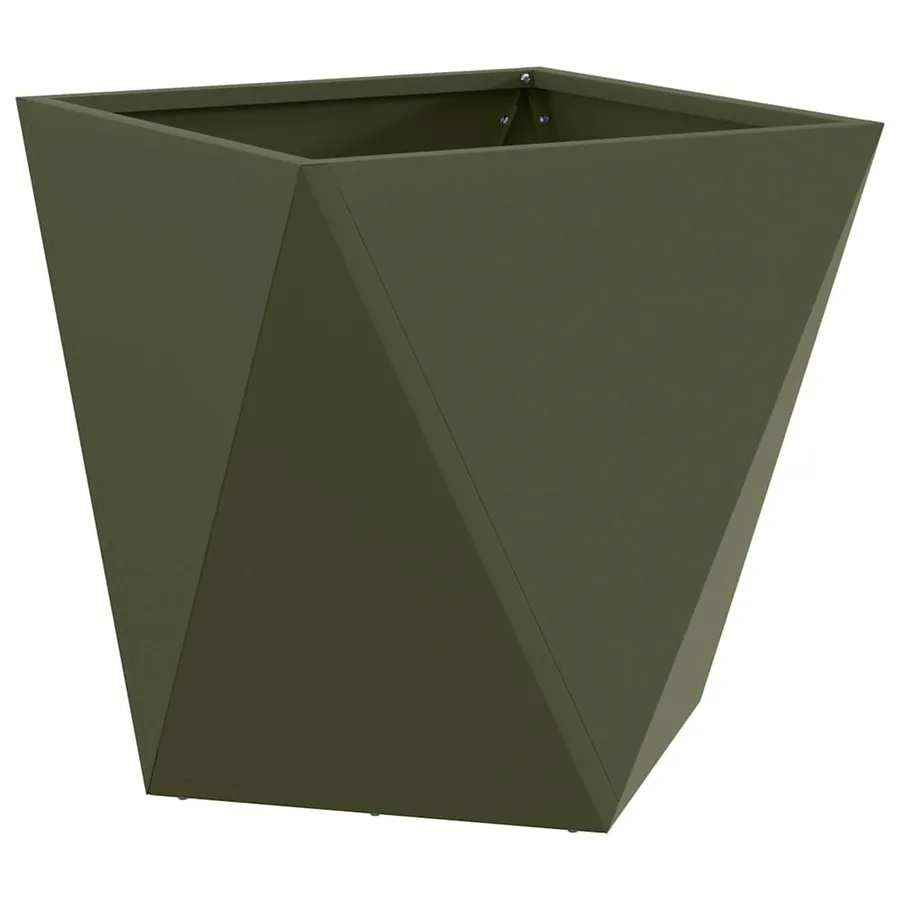 Jardinière 2 pc Vert olive 50 x 50 x 50 cm Acier - 5