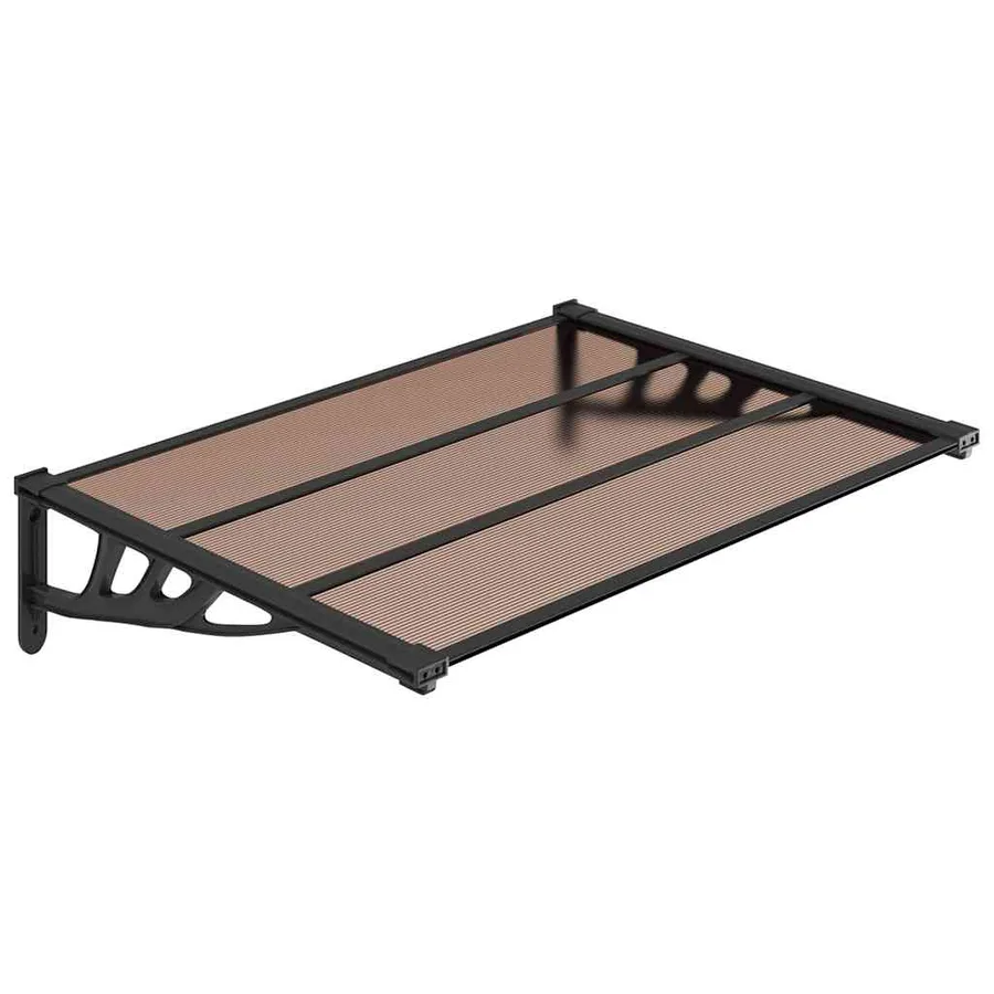 Auvent de porte Noir 122x90 cm Polycarbonate - 2