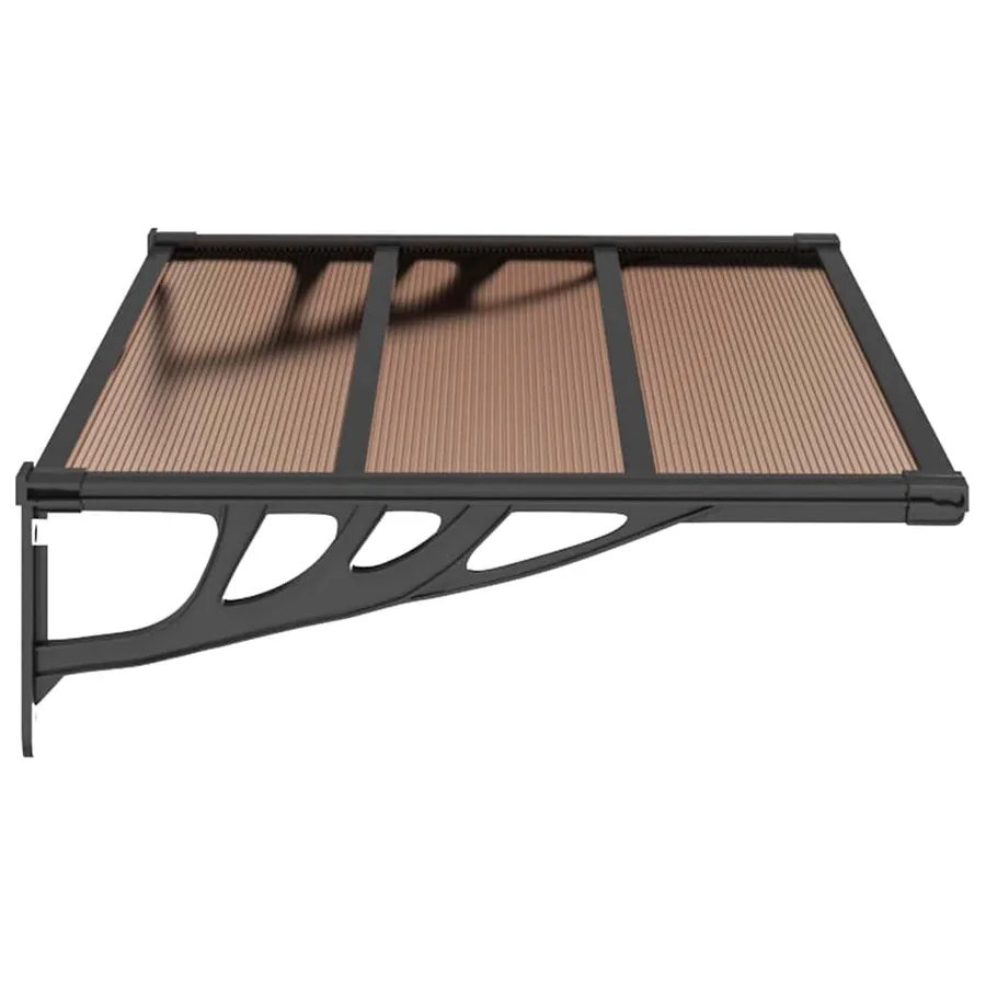 Auvent de porte Noir 122x90 cm Polycarbonate - 4