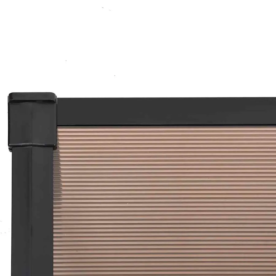 Auvent de porte Noir 122x90 cm Polycarbonate - 5