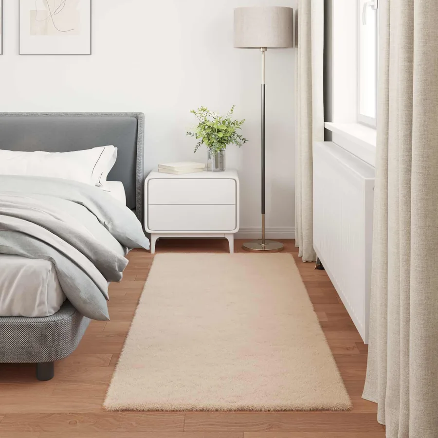 Tapis antidérapant en fausse de lapin OLITE Taupe 80 x 200 cm - 4