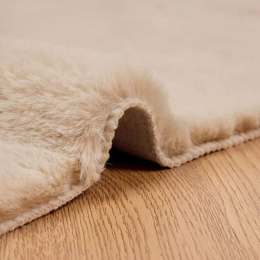 Tapis antidérapant en fausse de lapin OLITE Taupe 80 x 200 cm - 5