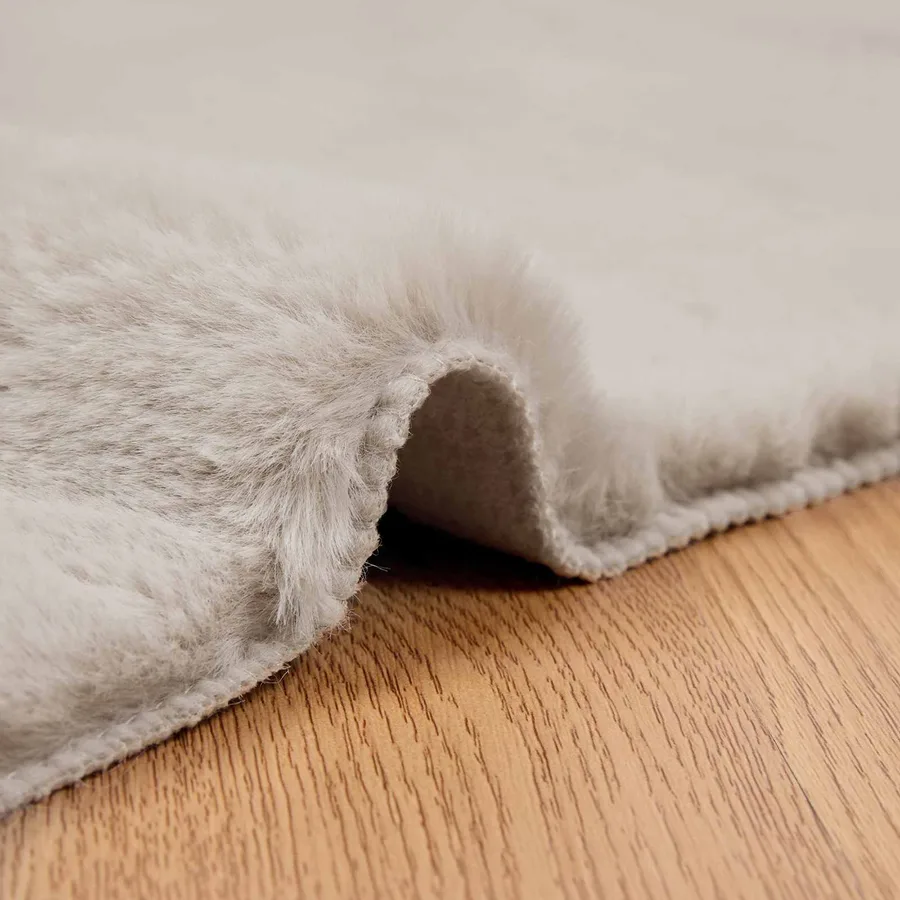 Tapis antidérapant en fausse de lapin OLITE Beige 80 x 200 cm - 5
