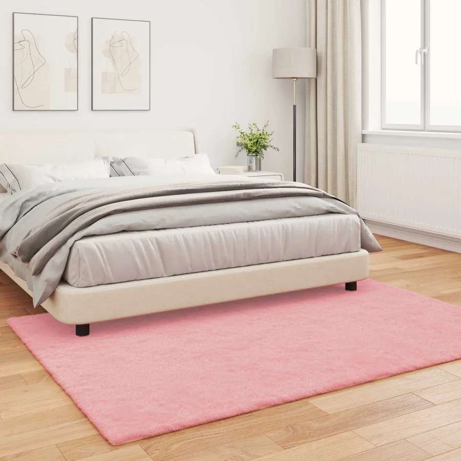 Tapis antidérapant en fausse de lapin OLITE Rose 140 x 200 cm - 4