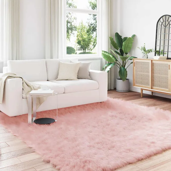 Tapis en fausse TAFALLA Rose 240 x 240 cm Polyester