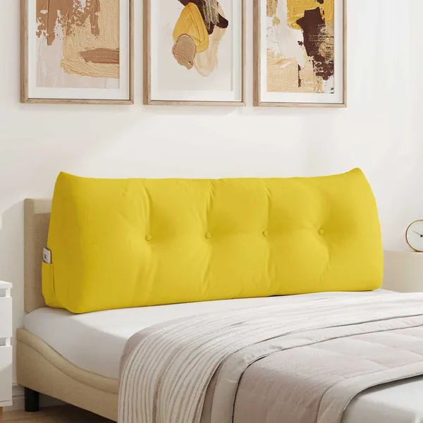 Coussin de Dos Jaune clair 140 x 24 x 50 cm tissu