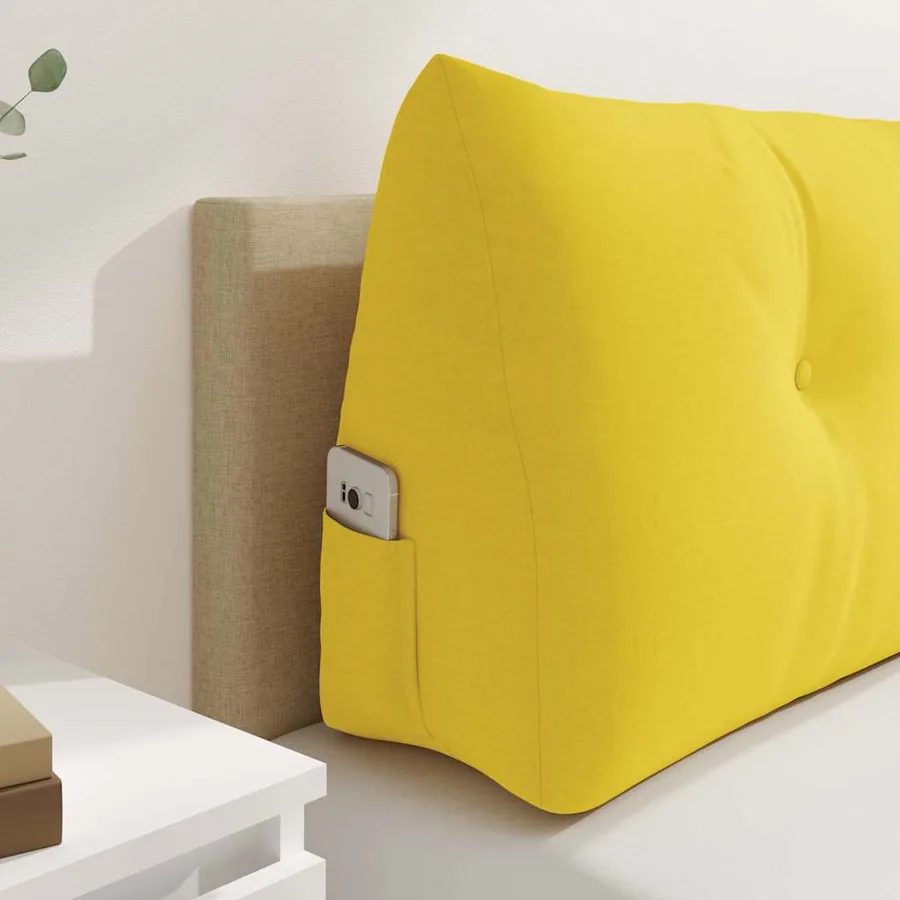 Coussin de Dos Jaune clair 140 x 24 x 50 cm tissu - 5